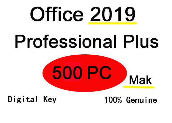 Professionista dell'ufficio 2019 più 500 il Mak ufficiale del bit di download 32/64 della licenza del PC